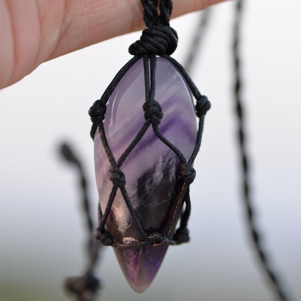 Amethyst Macrame Necklace Necklace