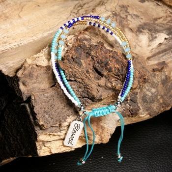 Blessed Seed Bead Layered Bracelet Blue 1 Bracelet