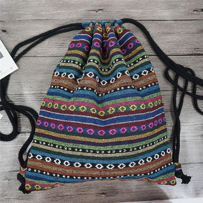 Bohemian Ethnic Drawstring Bag Style 4 Bags