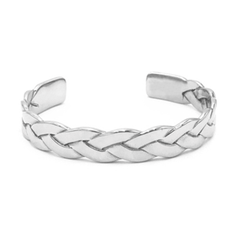 Braided Elements Bracelet Polished Silver Bracelet