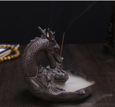 Ceramic Dragon Guardian Backflow Incense Burner Incense Holder