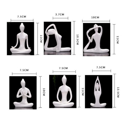 Ceramic Yoga Lady Figurine Decor