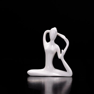 Ceramic Yoga Lady Figurine Type F Decor