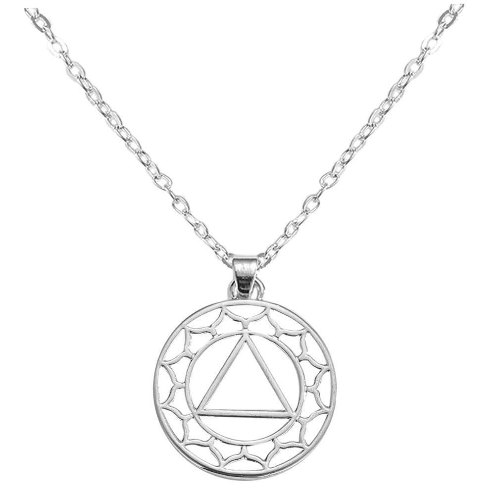 Chakra Energy Pendant Necklace Solar Plexus Chakra Manipura / Silver / 16inch (40.5cm) Chakra Necklace