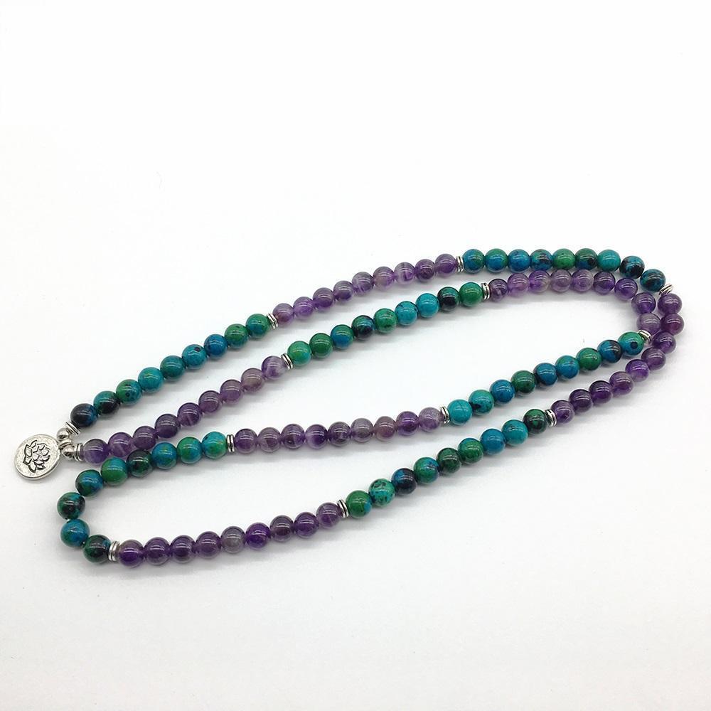 Chrysocolla Amethyst 108 Mala Mala