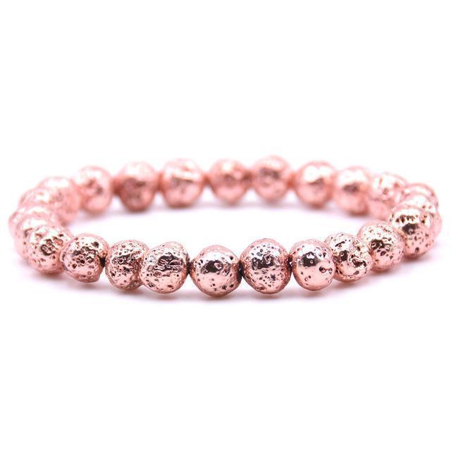 "Elegance" Lava Stone Bracelet Rose Gold Bracelet