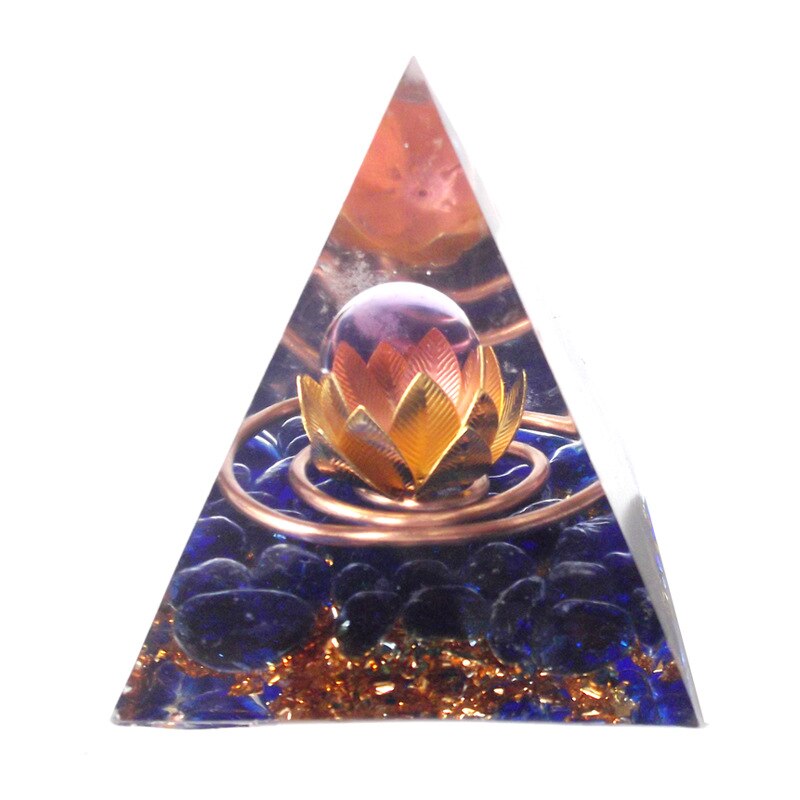 Lapis Lazuli Orgonite Lotus Pyramid