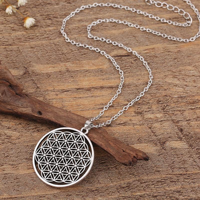 Flower of Life Pendant Necklace Silver Plated Necklace