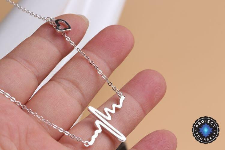 Gold Plated Lifeline Heart Beat Pendant Necklace Necklace