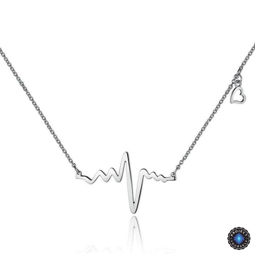 Gold Plated Lifeline Heart Beat Pendant Necklace Necklace