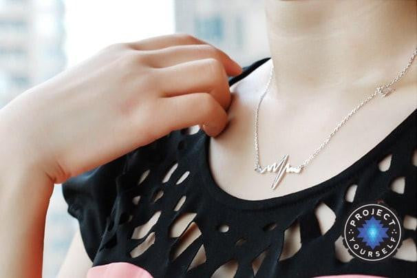 Gold Plated Lifeline Heart Beat Pendant Necklace Necklace