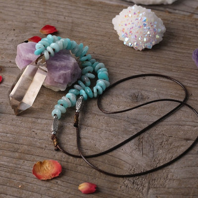 Smoky Double Point Amazonite Necklace