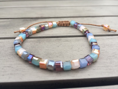 Iridescent Square Crystals Friendship Bracelet Bracelet