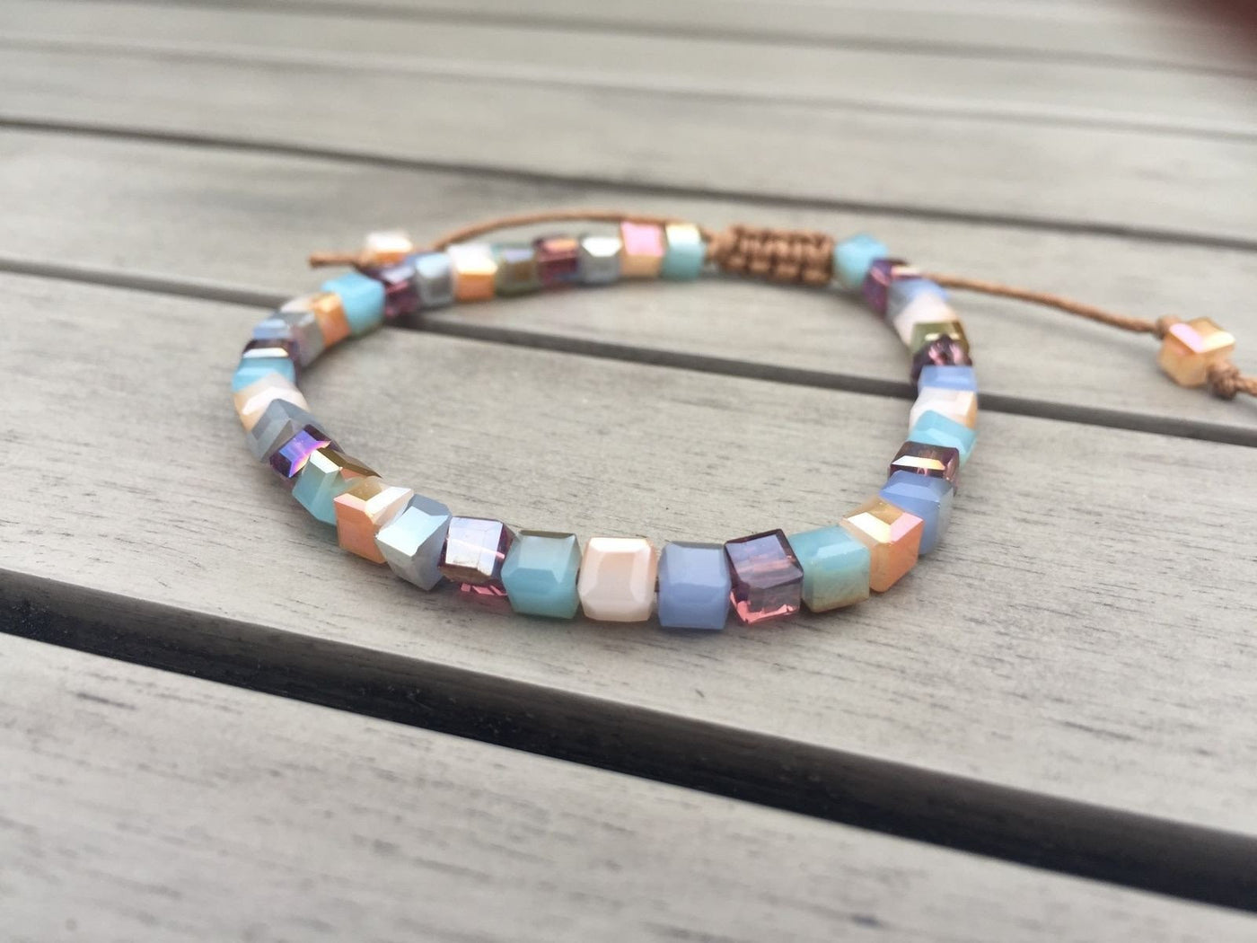 Iridescent Square Crystals Friendship Bracelet Bracelet