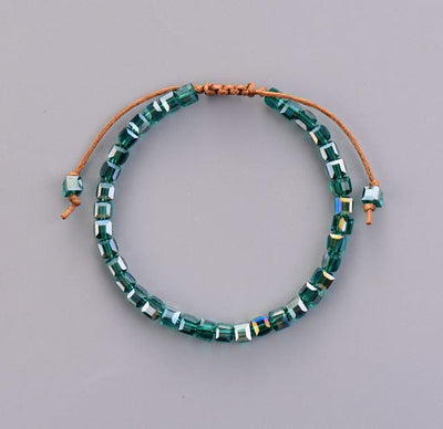 Iridescent Square Crystals Friendship Bracelet Ocean Bracelet