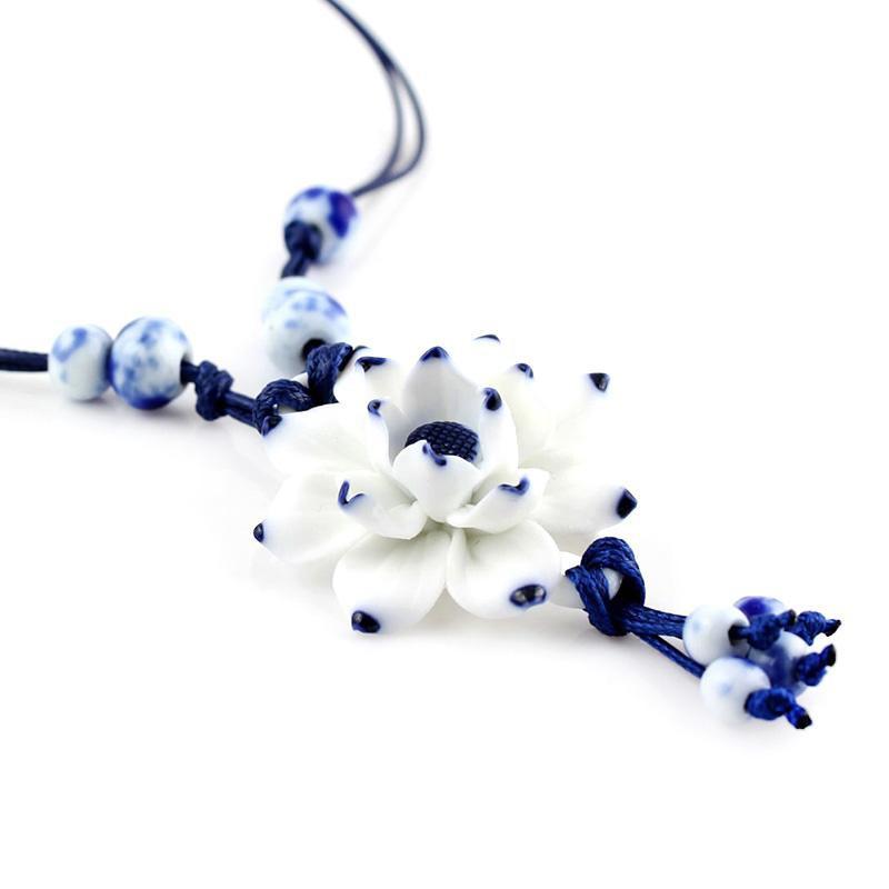 Limited Edition Handmade Ceramic Lotus Necklace Necklace
