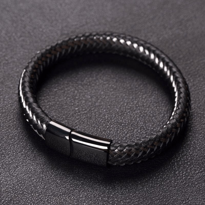 Limited Edition Stainless Steel Wire Cable Leather Bracelet Bracelet