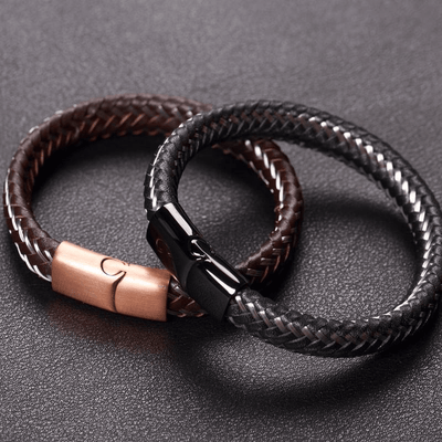 Limited Edition Stainless Steel Wire Cable Leather Bracelet Bracelet