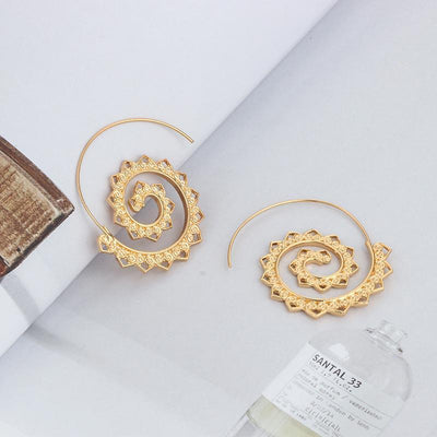 Lotus Spiral Drop Earrings Earrings