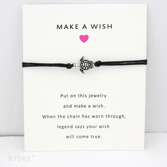 Make A Wish Turtle Bracelet Black Bracelet