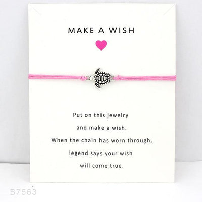 Make A Wish Turtle Bracelet Pink Bracelet