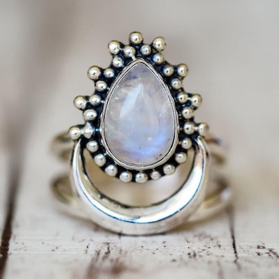 Moon Dew Moonstone Ring Rings