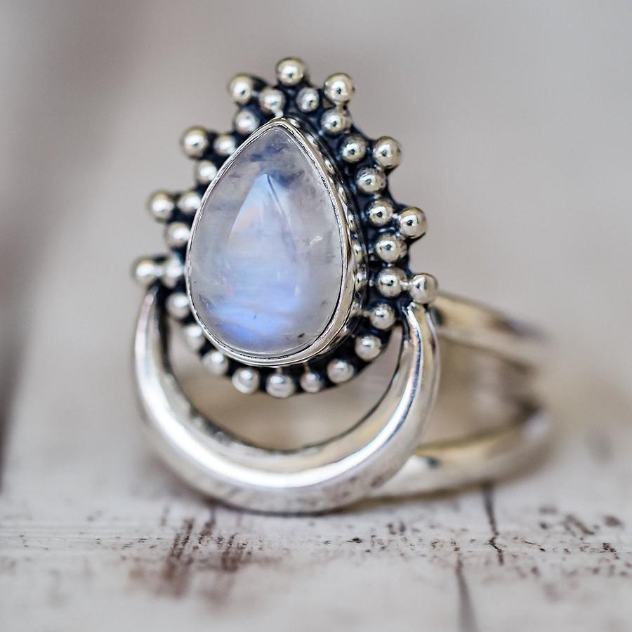 Moon Dew Moonstone Ring Rings