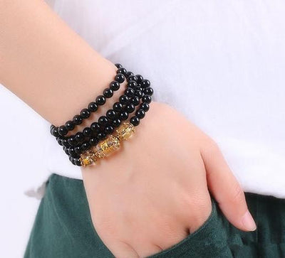 Natural Obsidian Zodiac Animal Wrap Bracelet Bracelet