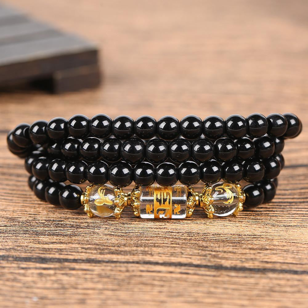 Natural Obsidian Zodiac Animal Wrap Bracelet snake Bracelet