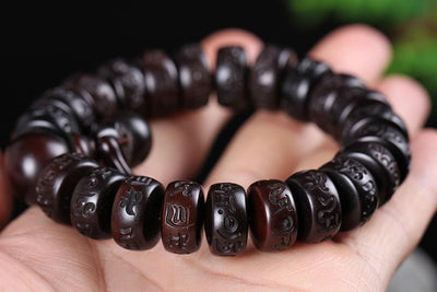 Natural Peach Wood Meditation Bracelet 13mm | 5.1in Bracelet