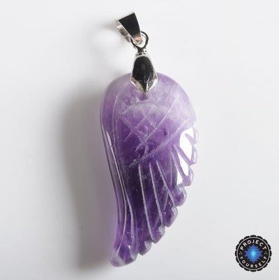 Natural Stone Angel Wing Pendant Amethyst pendant