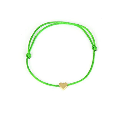One Love Lucky Handmade Rope Bracelet Green - Gold Bracelet