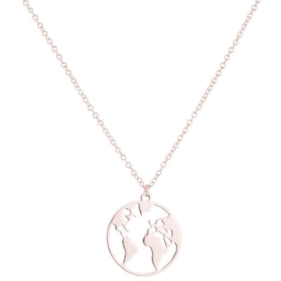 One World Wanderlust Necklace Rose Gold Necklace