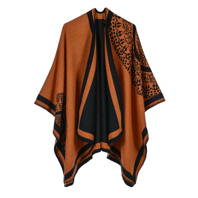 Warm and Cozy Geometric Poncho