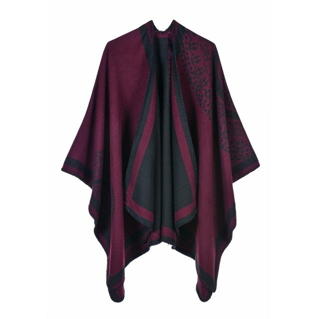 Warm and Cozy Geometric Poncho