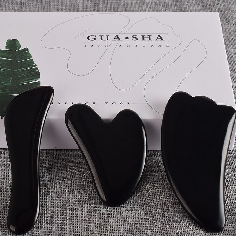 Natural Black Obsidian Body Gua Sha