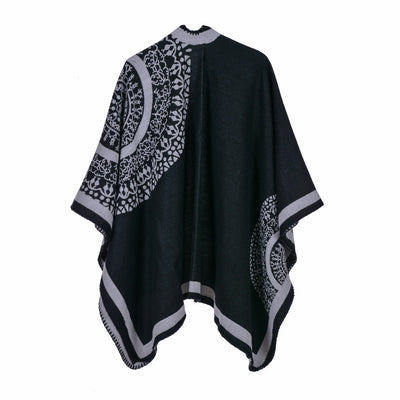 Warm and Cozy Geometric Poncho