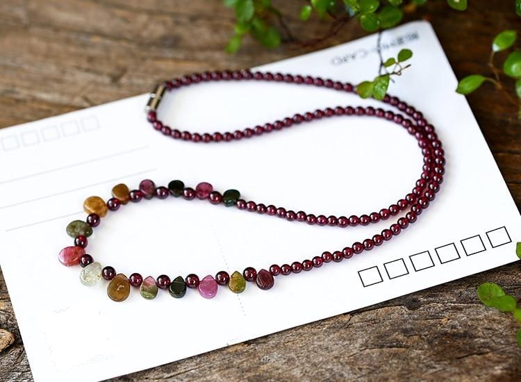 Handmade Boho Red Garnet Necklace