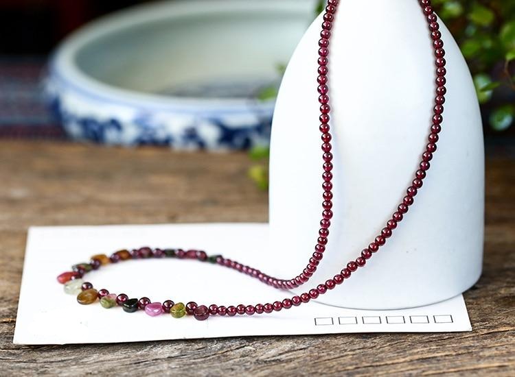 Handmade Boho Red Garnet Necklace