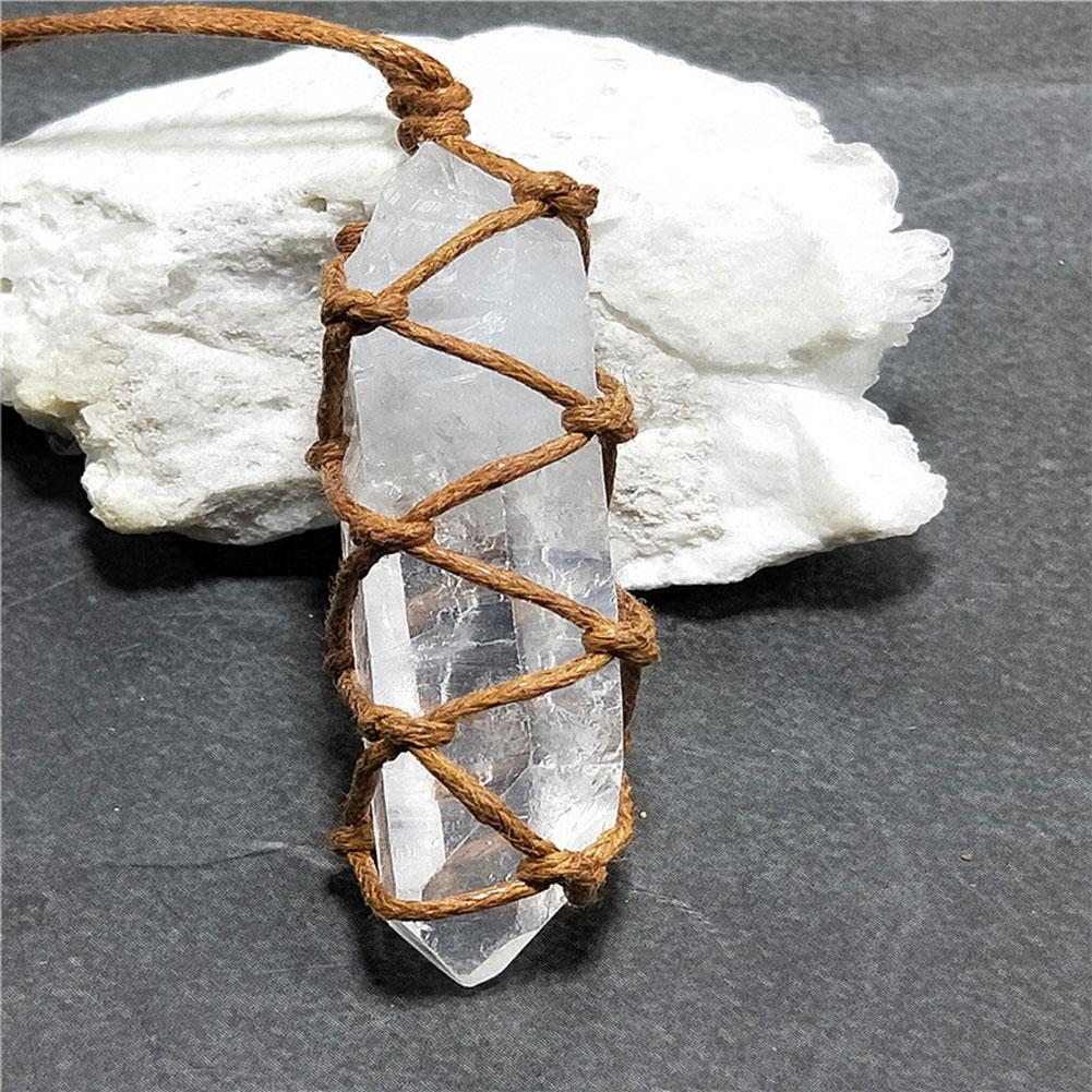 Natural White Quartz Crystal Pendant