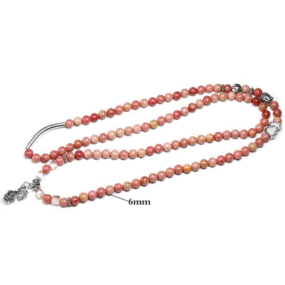 Natural Rhodochrosite Beads Mala Bracelet