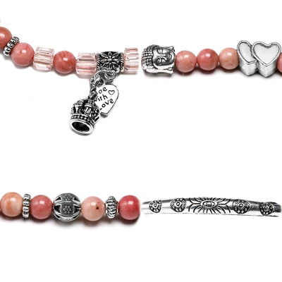 Natural Rhodochrosite Beads Mala Bracelet