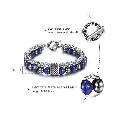 Stainless Steel Healing Beaded Bracelet