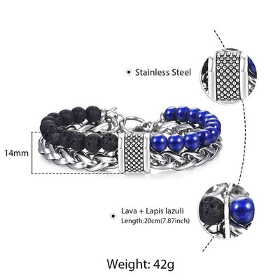 Stainless Steel Healing Beaded Bracelet