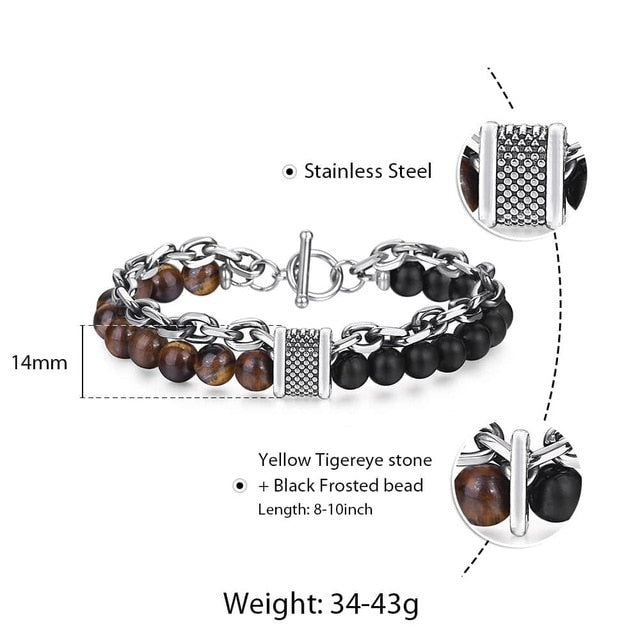 Stainless Steel Healing Beaded Bracelet