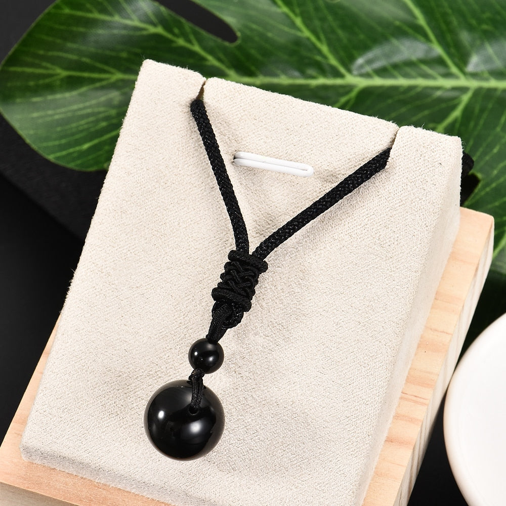 Healing Orb Black Obsidian Necklace