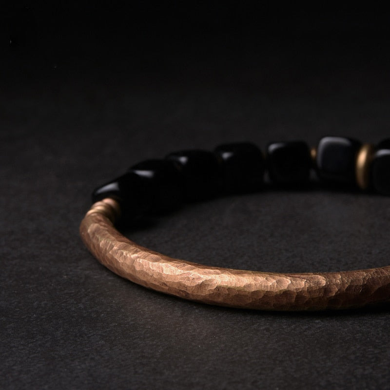 Copper Obsidian Protection Bracelet