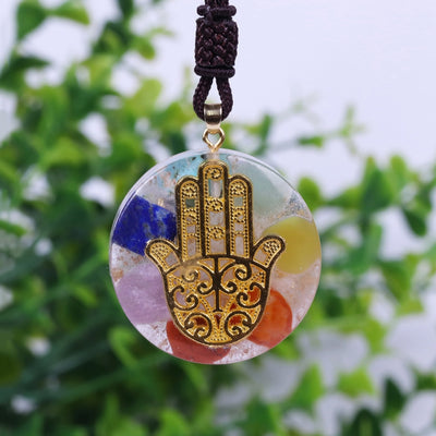 Hand Of Fatima Orgone Chakra Necklace