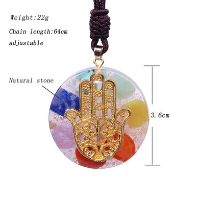 Hand Of Fatima Orgone Chakra Necklace