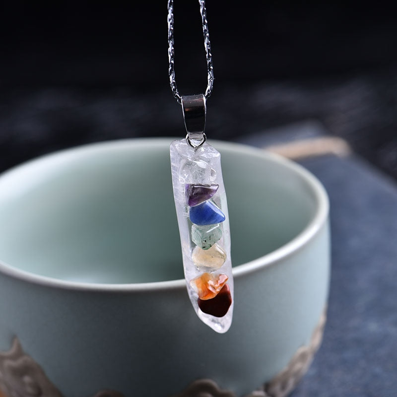 Healing Seven Chakra Crystals Necklace